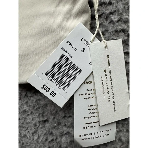 L Space Backbeat Cropped Tank Top Colorblock Size Small $88 New - Picture 3 of 6